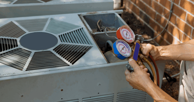 AC Tech doing preventative Maintenance work