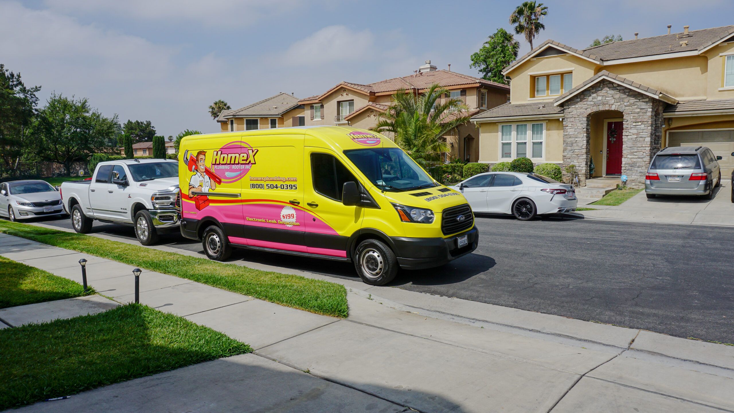 HomeX vehicle at a home for tankless water heater installation services